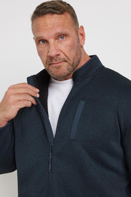 BadRhino Big & Tall Navy Blue Fleece Lined Jacket | BadRhino 3