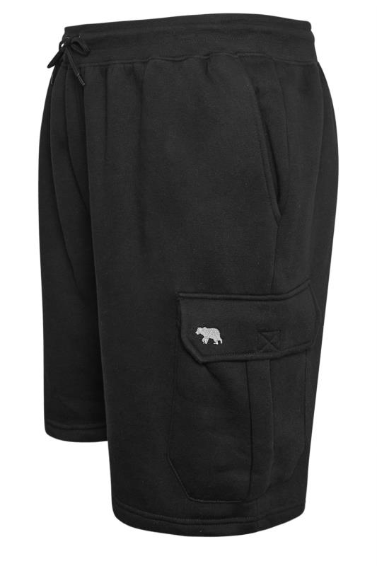 D555 Big & Tall Black Fleece Cargo Shorts | BadRhino 4