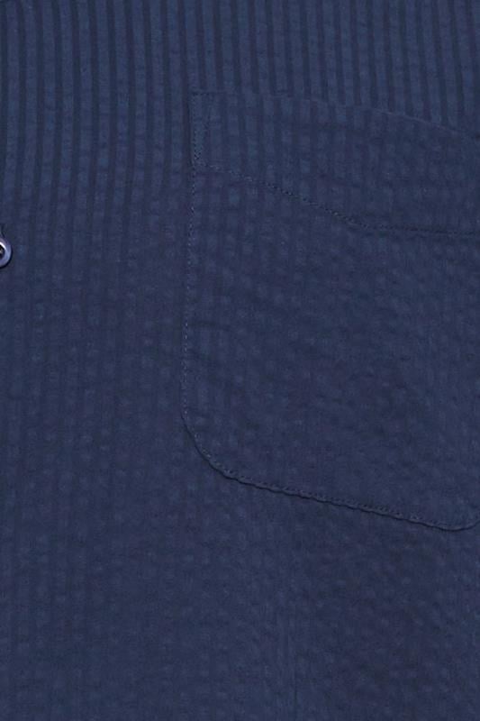 BadRhino Big & Tall Navy Blue Seersucker Short Sleeve Shirt | BadRhino 2
