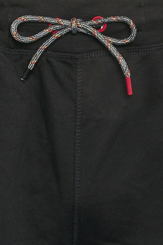 D555 Big & Tall Black Embroidered Logo Elasticated Shorts | BadRhino 5