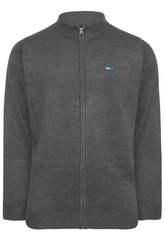 BadRhino Charcoal Grey Essential Full Zip Knitted Jumper | BadRhino 3