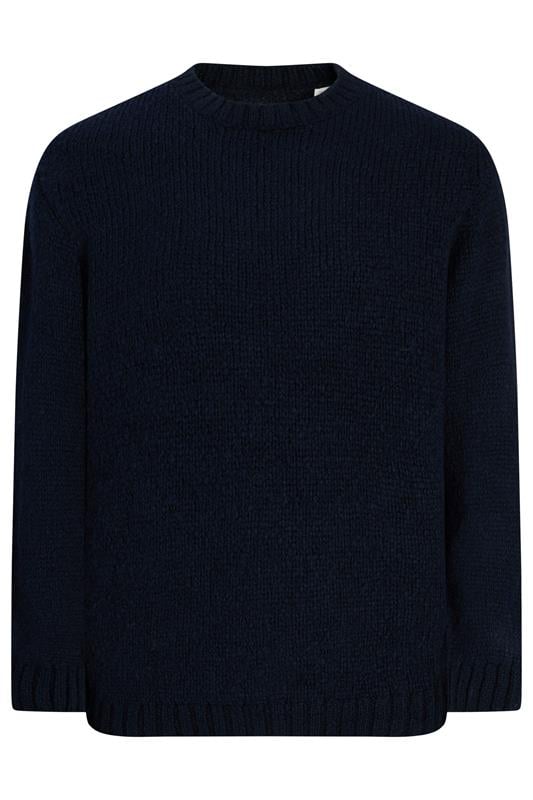 Men's  JACK & JONES Big & Tall Sky Captain Blue Crew Neck Knit Jumper