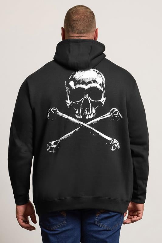 BadRhino Big & Tall Black Skull Graphic Hoodie | BadRhino 3