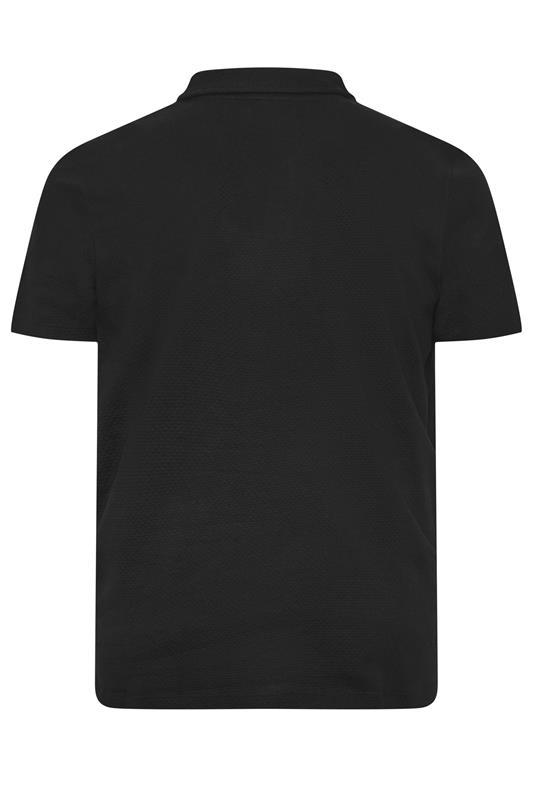 JACK & JONES Big & Tall Black Plain Polo Shirt | BadRhino 4