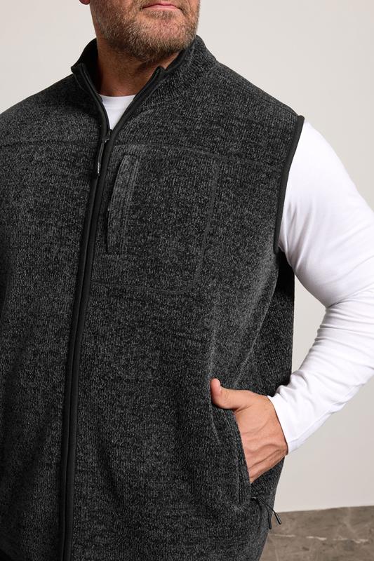 BadRhino Big & Tall Grey Fleece Pocket Gilet | BadRhino 4