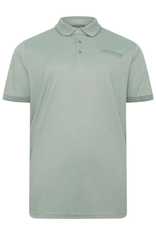 BadRhino Big & Tall Green Textured Polo Shirt | BadRhino 6