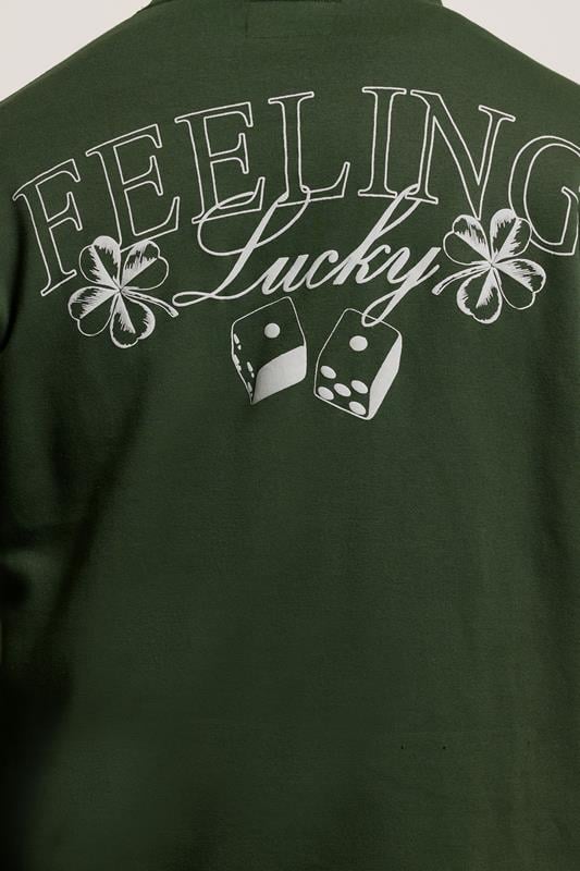 BadRhino Big & Tall Dark Green Feeling Lucky Hoodie | BadRhino 4