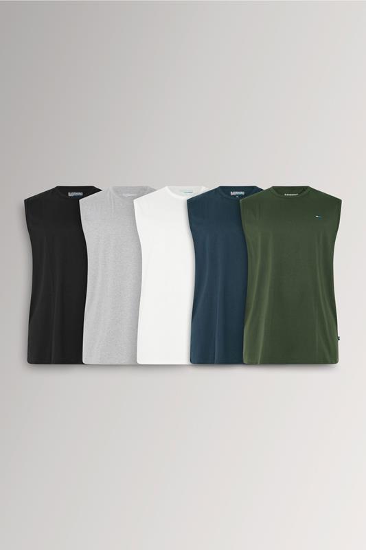 BadRhino Big & Tall Black/White/Navy/Khaki/Grey 5 Pack Muscle Vest