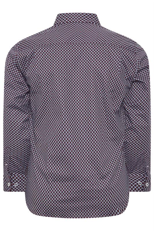 BadRhino Big & Tall Navy Blue & Red Geometric Print Formal Shirt | BadRhino 5