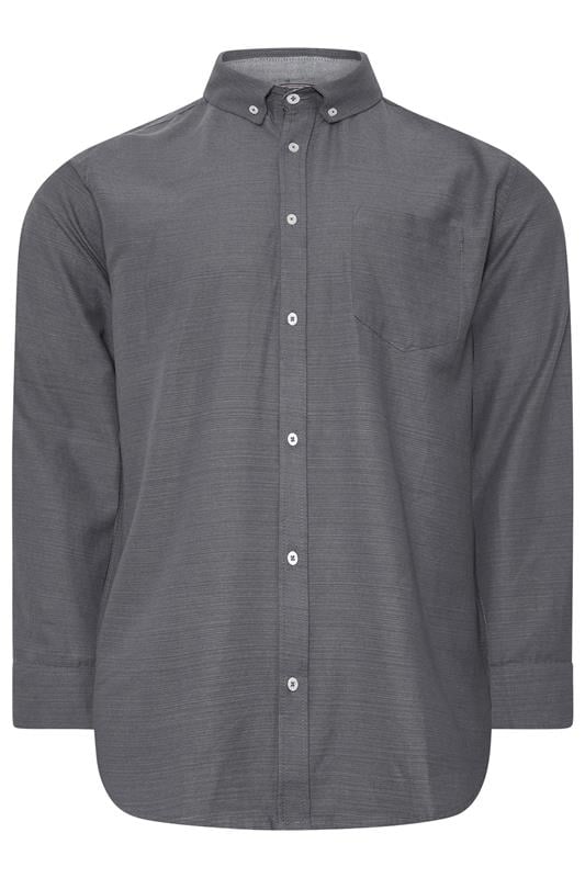 BadRhino Big & Tall Grey Long Sleeve Slub Shirt | BadRhino 5