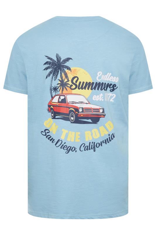 KAM Big & Tall Light Blue 'Endless Summers' Print T-Shirt | BadRhino 5