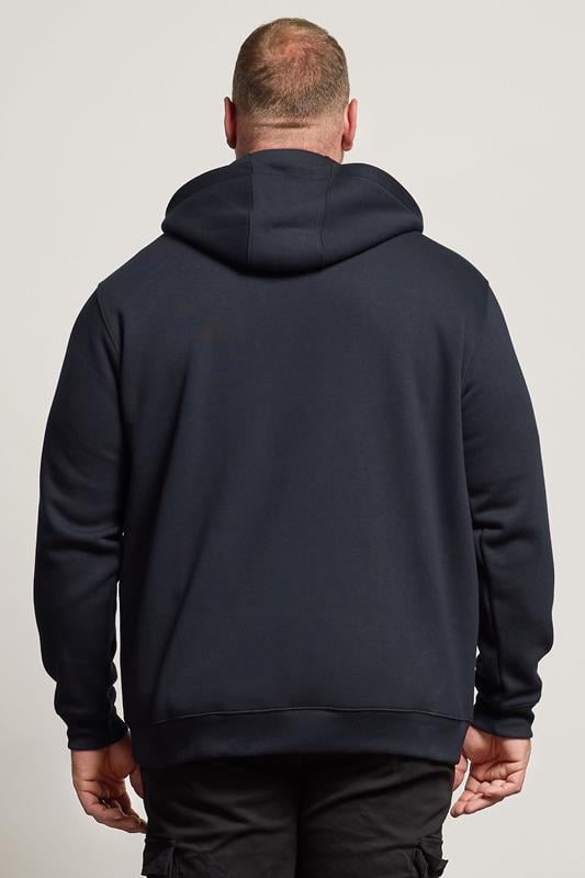 BadRhino Big & Tall Navy Blue Zip Through Hoodie | BadRhino 3