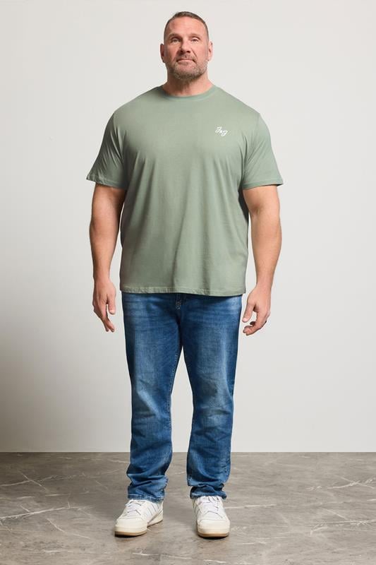 JACK & JONES Big & Tall 5 PACK White/Blue/Black/Green/Off-White T-Shirts | BadRhino 2