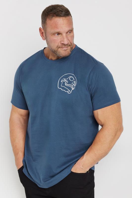 BadRhino Big & Tall Blue Skull Print Graphic T-Shirt | BadRhino 2