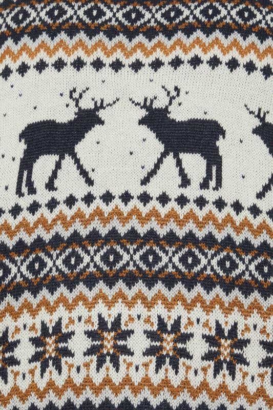 D555 Big & Tall Navy & White Reindeer Christmas Jumper | BadRhino 2