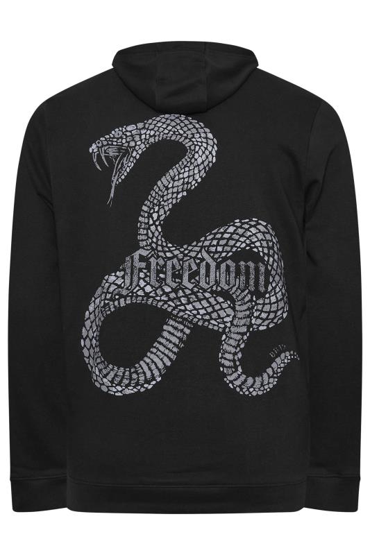 BadRhino Big & Tall Black 'Freedom' Snake Graphic Print Hoodie | BadRhino 6