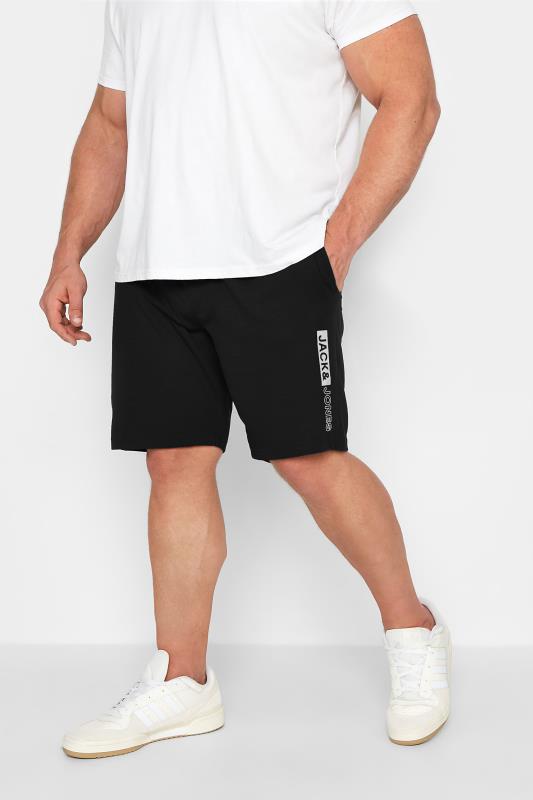 Men's  JACK & JONES Big & Tall Black Logo Jogger Shorts