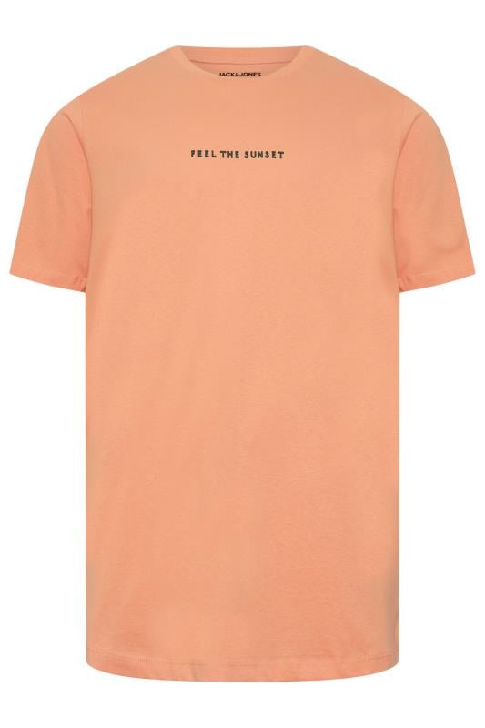 JACK & JONES Big & Tall Orange 'Arizona' Crew Neck T-Shirt | BadRhino 1