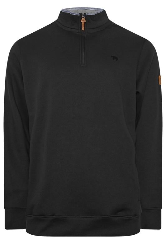 D555 Big & Tall Black Embroidery Quater Zip Fleece | BadRhino 1