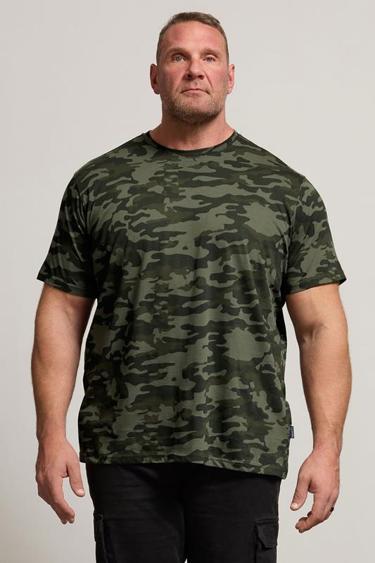 Men's  BadRhino Big & Tall Green Camo Print Crew Neck T-Shirt