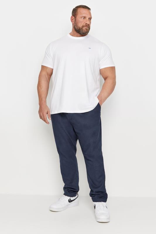 BadRhino Big & Tall Navy Blue Linen Trousers | BadRhino 3