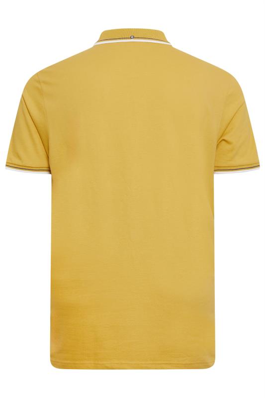 BEN SHERMAN Big & Tall Yellow Tipped Polo Shirt | BadRhino