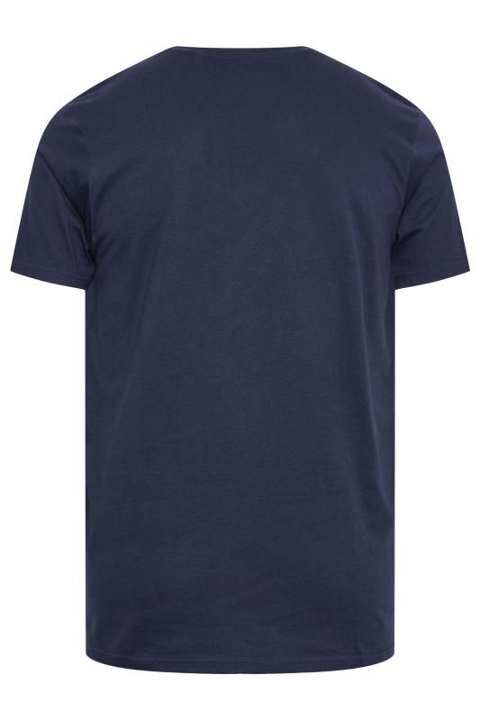 BadRhino Big & Tall Navy Blue 'Ride the Wave' Skull Slogan T-Shirt | BadRhino 5