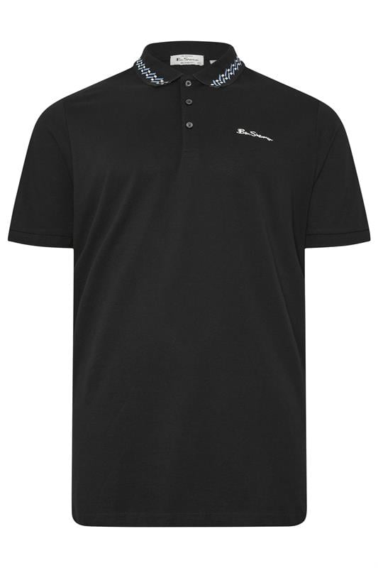 Ben Sherman Big & Tall Black Signature Pique Polo Shirt | BadRhino 1