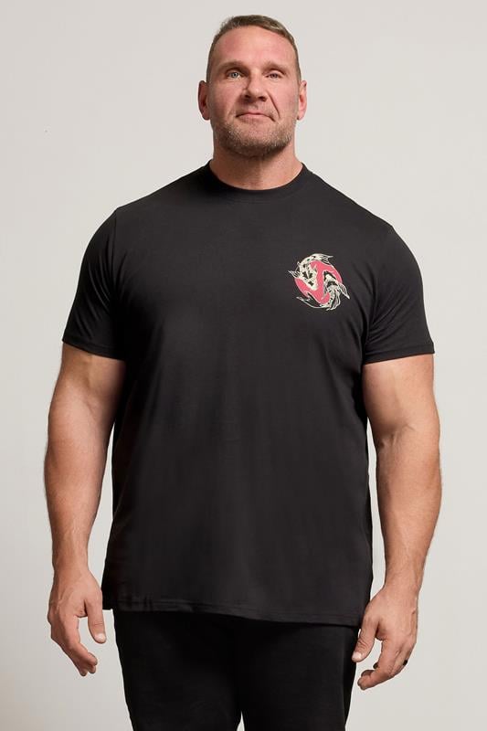 Men's  BadRhino Big & Tall Black Japanese Koi Graphic T-Shirt
