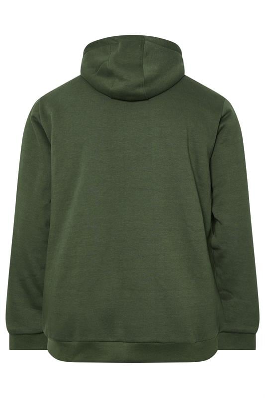 BadRhino Big & Tall Dark Green Borg Lined Zip Through Hoodie | BadRhino 7