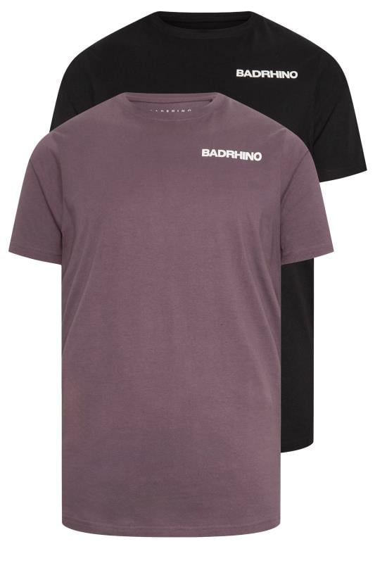 BadRhino Big & Tall 2 PACK Black & Purple 'BadRhino' T-Shirts | BadRhino 4