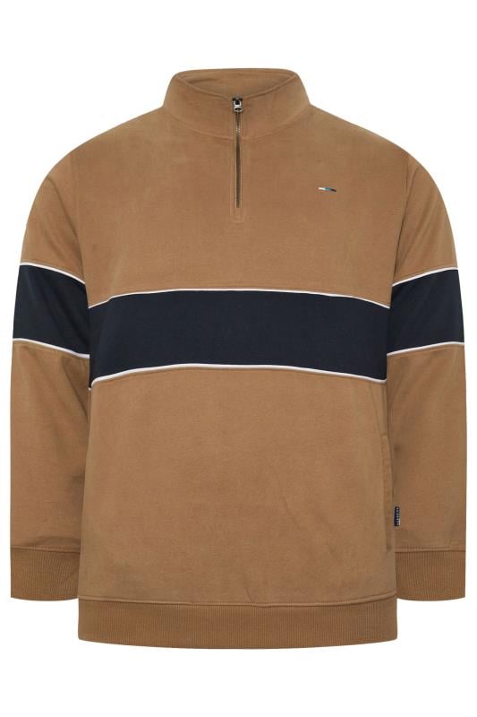 BadRhino Big & Tall Tan Brown Quarter Zip Sweatshirt | BadRhino 2