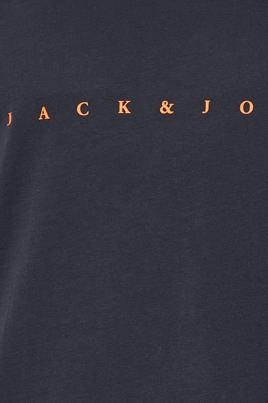 JACK & JONES Big & Tall Dark Navy Blue Slogan T-Shirt | BadRhino 5
