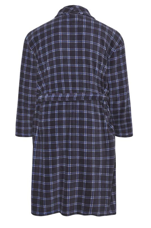 BadRhino Big & Tall Blue Check Print Dressing Gown | BadRhino 5