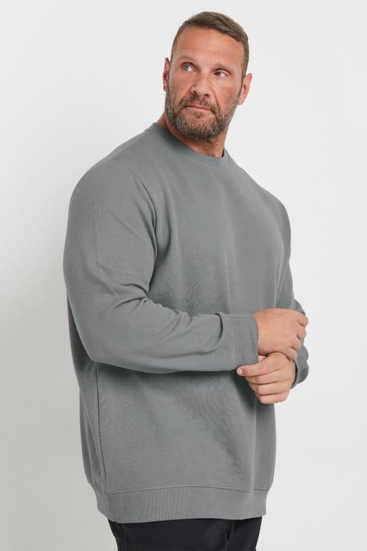 BadRhino Big & Tall Grey Diamond Quilted Sweatshirt | BadRhino 1