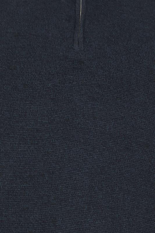 BadRhino Big & Tall Navy Quarter Zip Knit Jumper | BadRhino 3