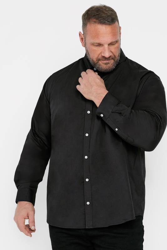 BadRhino Big & Tall 2 PACK Black Long Sleeve Poplin Shirts | BadRhino 2