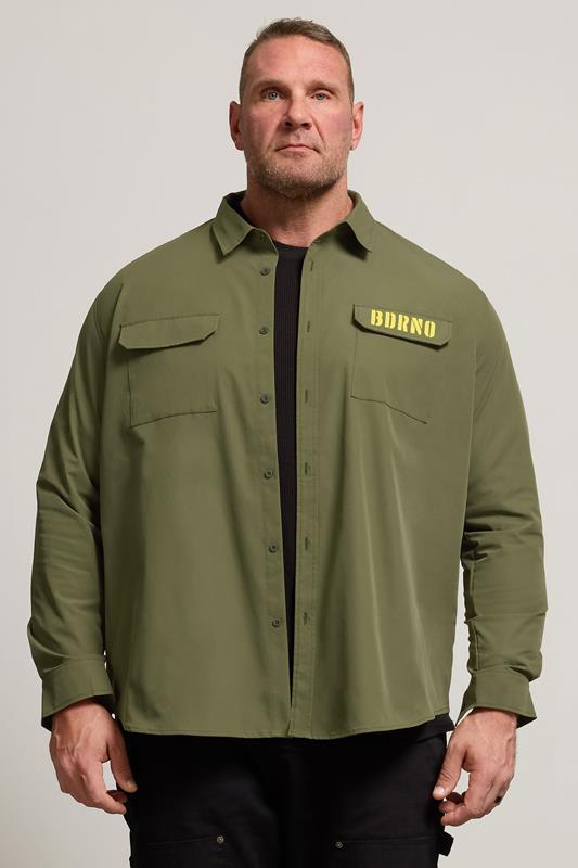 BadRhino Big & Tall Khaki Green Military Ripstop Shirt | BadRhino 1