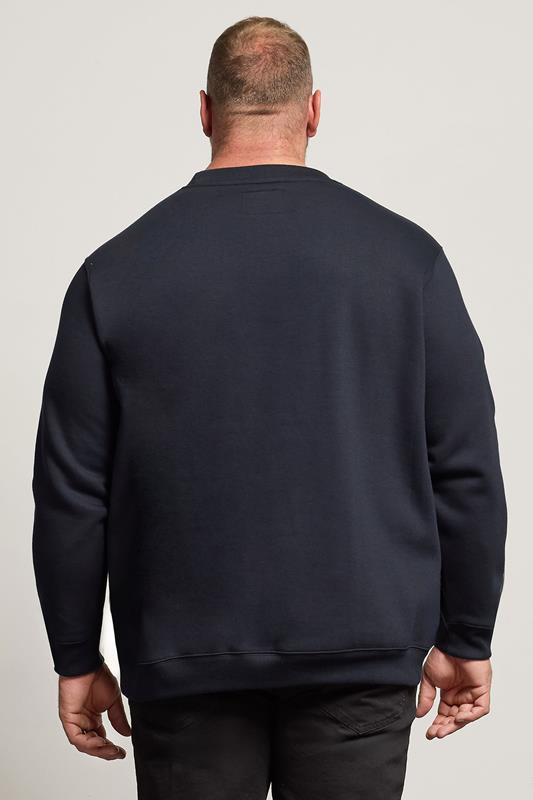 BadRhino Big & Tall Navy Blue Crew Neck Sweatshirt | BadRhino 3