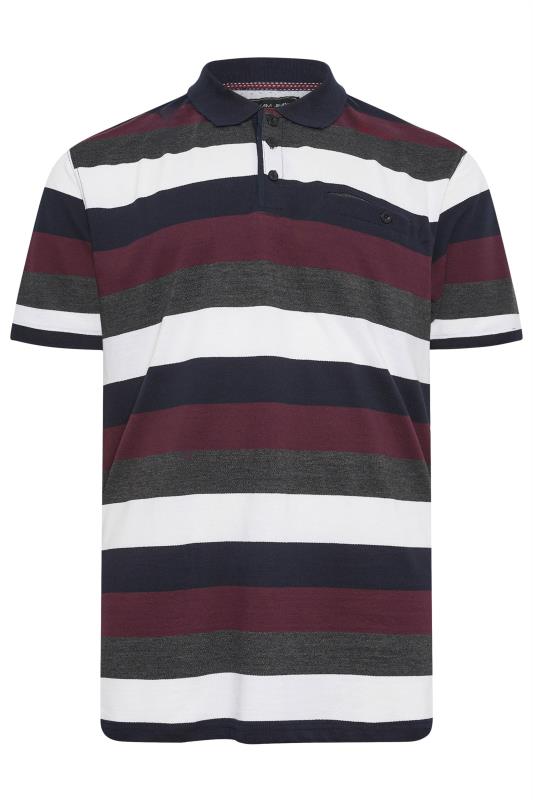 Men's  Yours KAM Big & Tall Red Yarn Dye 'Tidepool' Stripe Polo Shirt