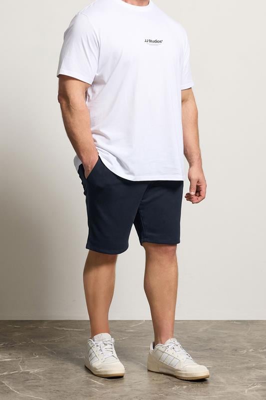  JACK & JONES Big & Tall Navy Blue Jogger Sweat Shorts