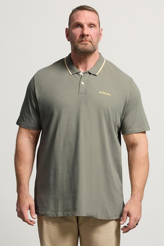  JACK & JONES Big & Tall Light Green Polo Shirt
