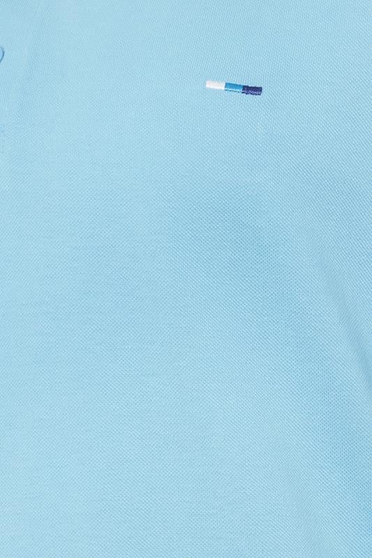 BadRhino Big & Tall Pale Blue Tipped Polo Shirt | BadRhino 5