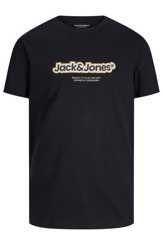 JACK & JONES Big & Tall 3 PACK White & Navy Blue Logo T-Shirts | BadRhino 4