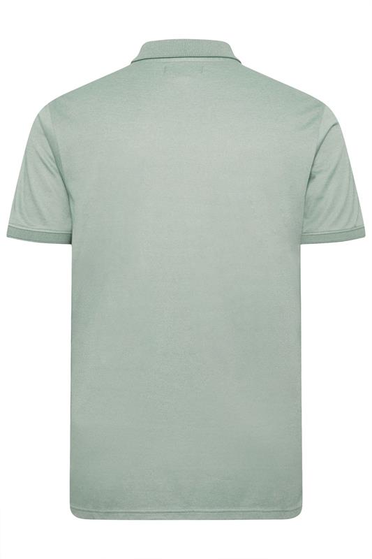 BadRhino Big & Tall Green Textured Polo Shirt | BadRhino 7