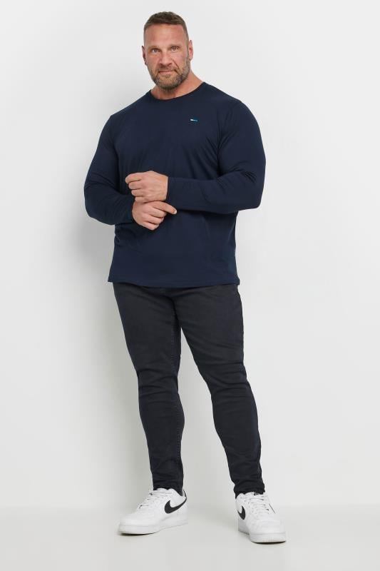 KAM Big & Tall Blue Black Embossed Jeans | BadRhino 2