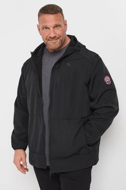 D555 Big & Tall Black Soft Shell Hooded Jacket | BadRhino 2