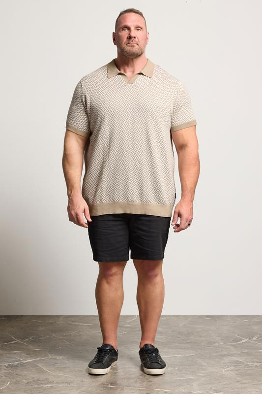 BadRhino Big & Tall Stone Brown Pattern Knitted Trophy Polo | BadRhino 2