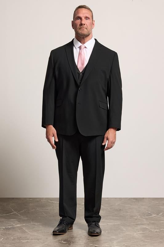 D555 Big & Tall Black Suit Jacket | BadRhino 1
