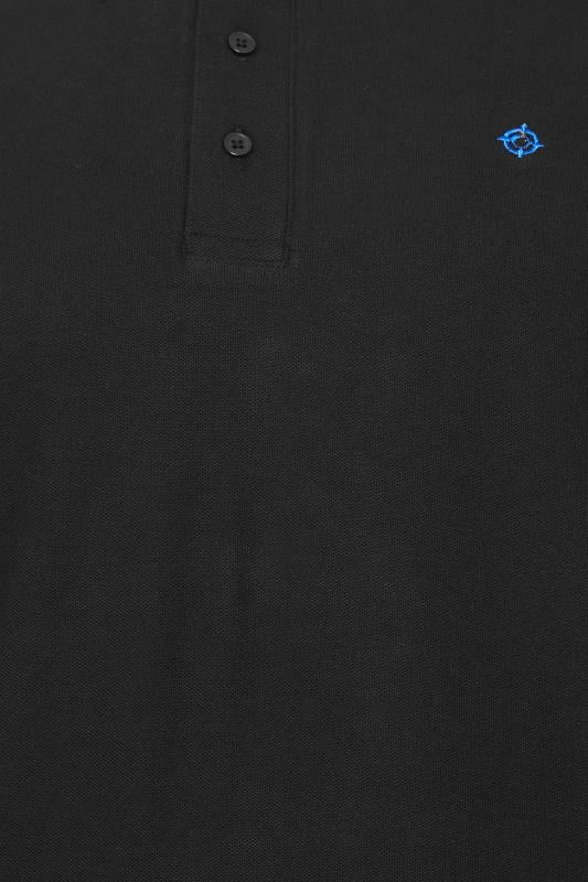 ESPIONAGE Big & Tall Black Contrast Detail Polo Shirt | BadRhino 2